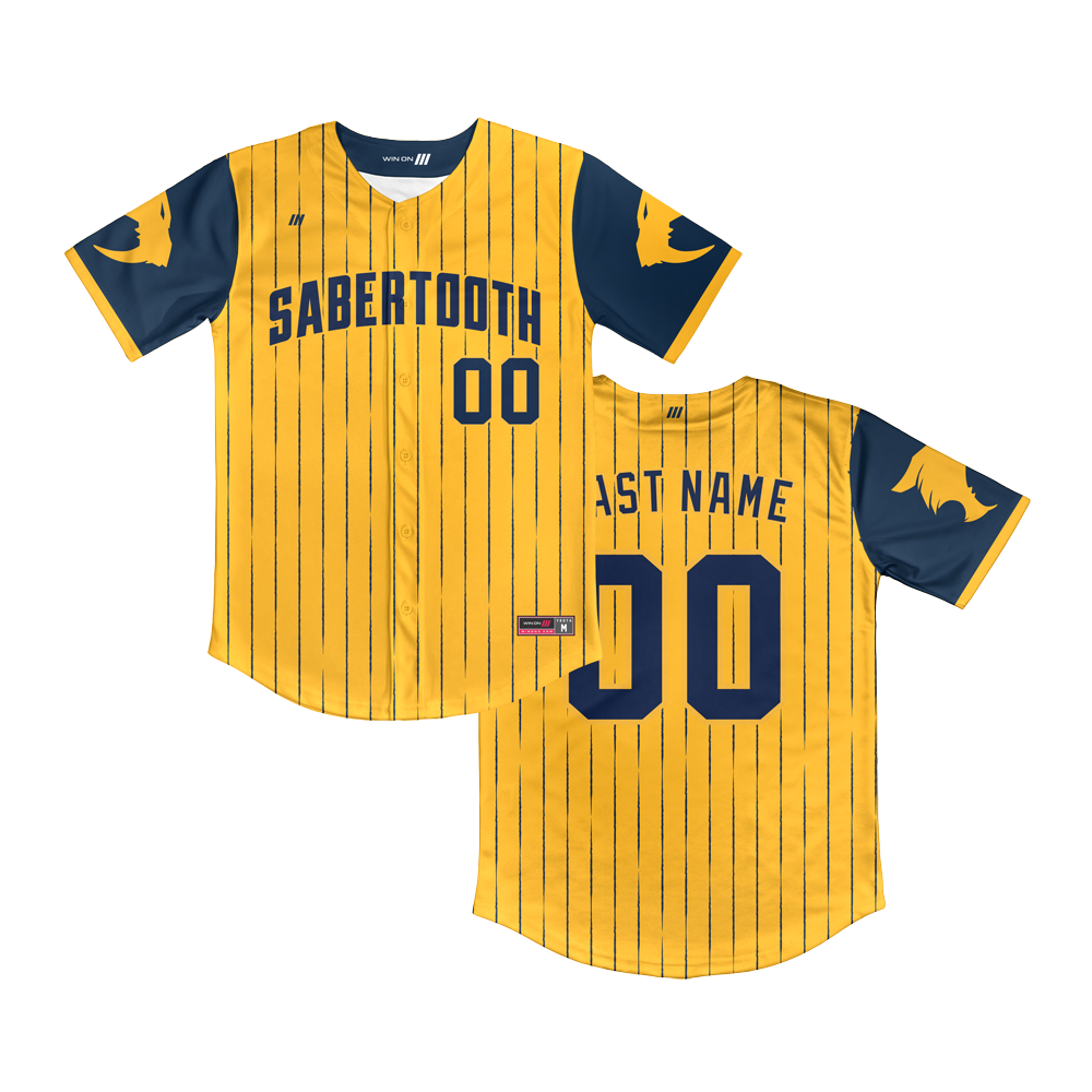 Sabertooth Full Button Jersey (Gold)