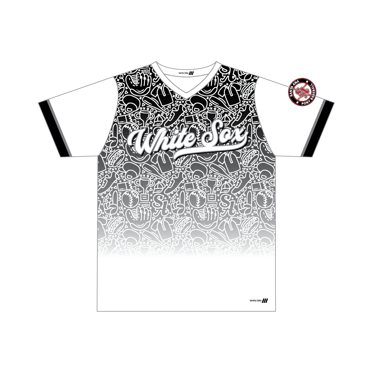 Santa Ana Pony Doodle Fade Jersey (White Sox)