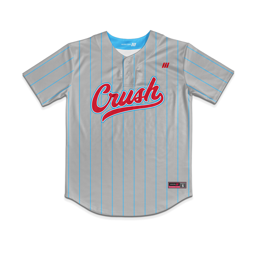 Crush Softball Jersey (Silver/Light Blue Pins)