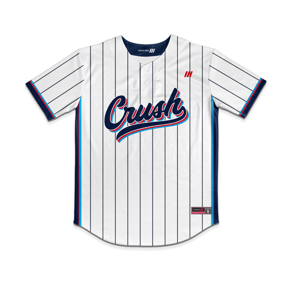 Crush Softball Jersey (White/Navy Pins)
