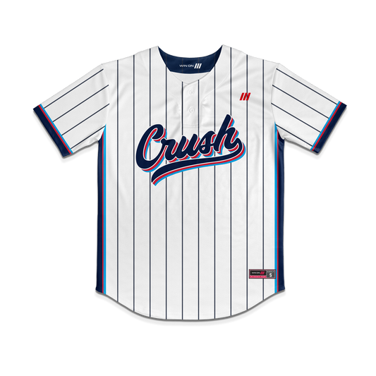 Crush Softball Jersey (White/Navy Pins)