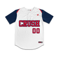 Crush Softball Jersey (White/Blue Sleeves)