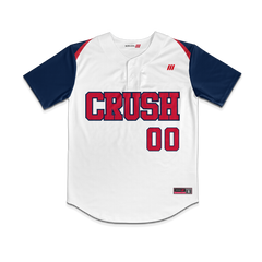 Crush Softball Jersey (White/Blue Sleeves)