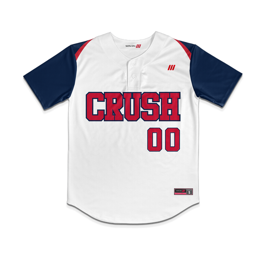 Crush Softball Jersey (White/Blue Sleeves)