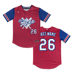 SoCal Aces 2-Button Jersey (Red/Navy Pinstripes)
