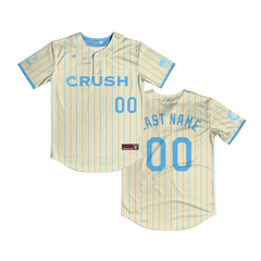 Crush 2-Button Jersey - Cream/Light Blue Pinstripes