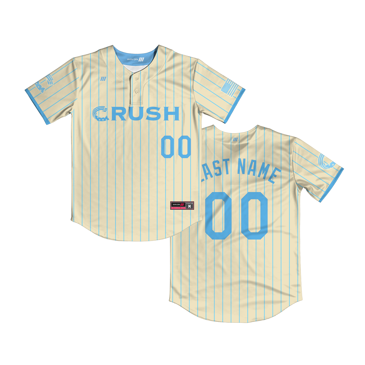 Crush 2-Button Jersey - Cream/Light Blue Pinstripes
