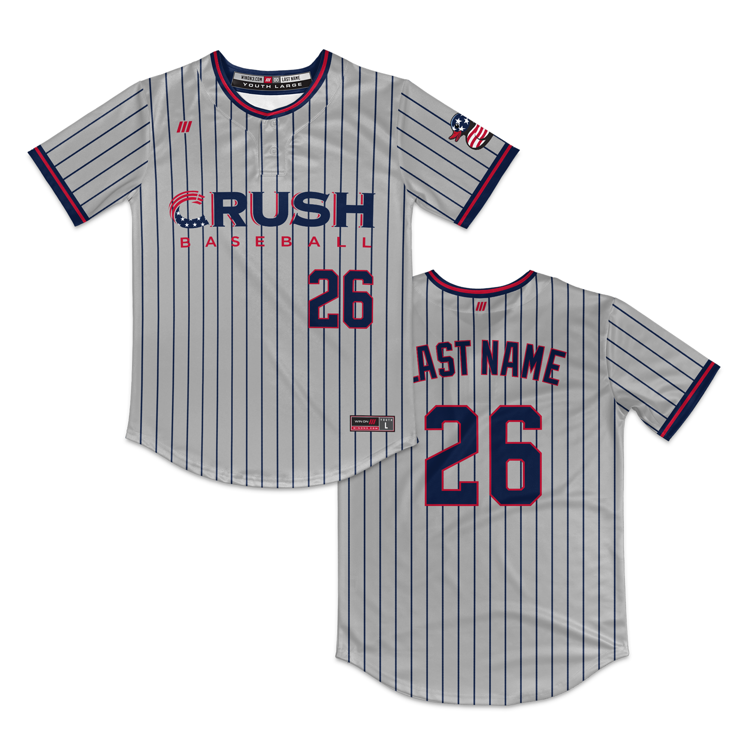 Crush Pinstripe 2-Button Jersey