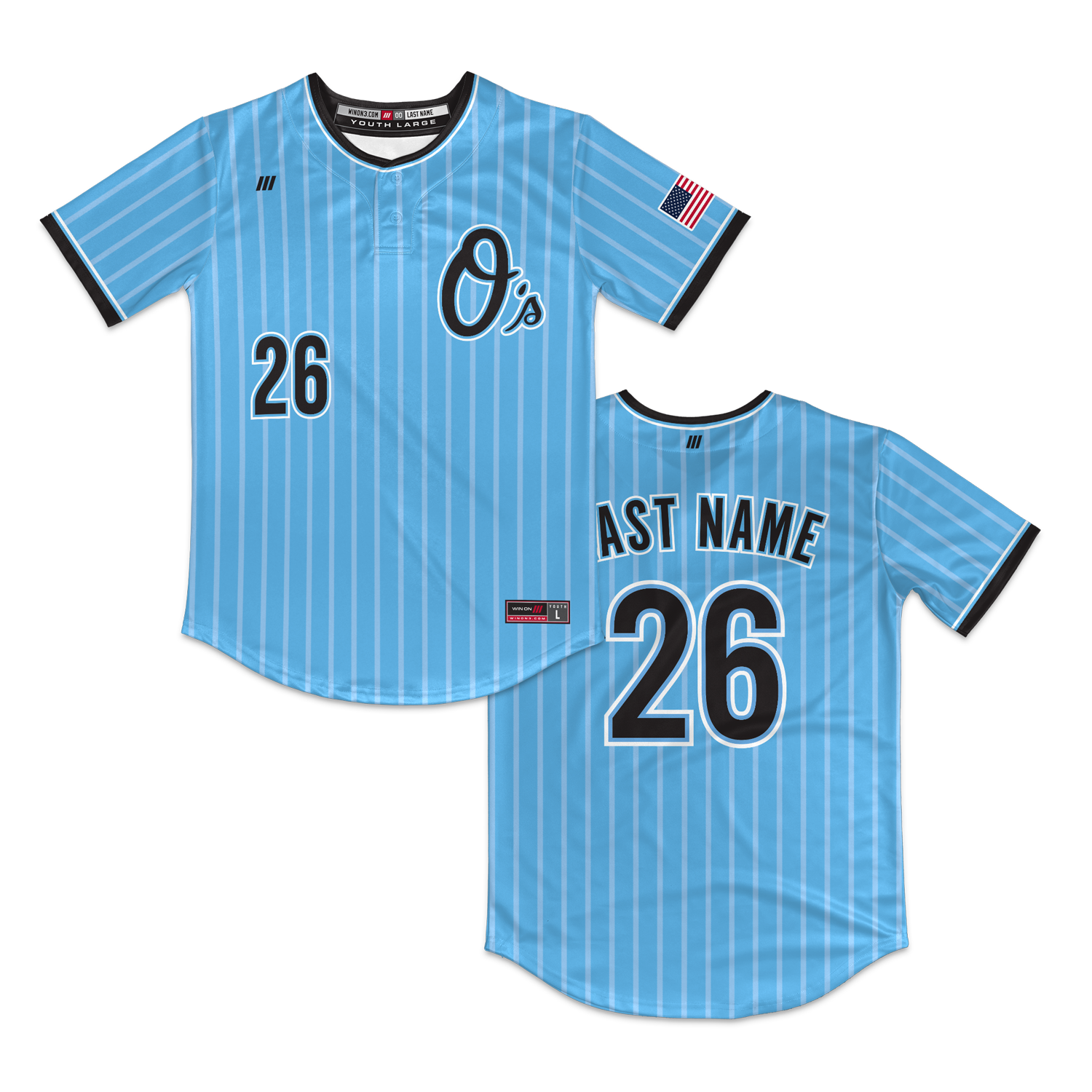 O's 2-Button Jersey (Light Blue Pinstripes)