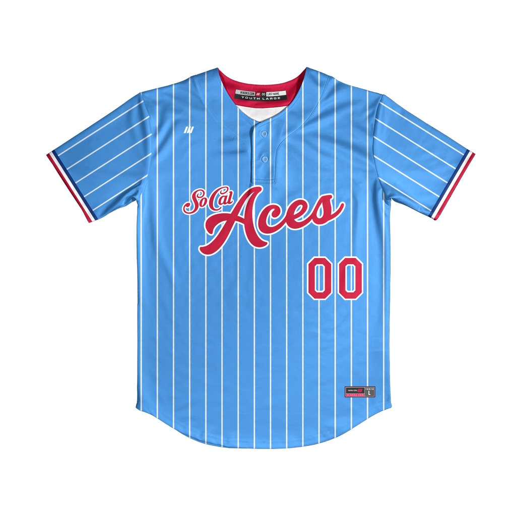 SoCal Aces 2-Button Jersey (Light Blue/White Pinstripes)