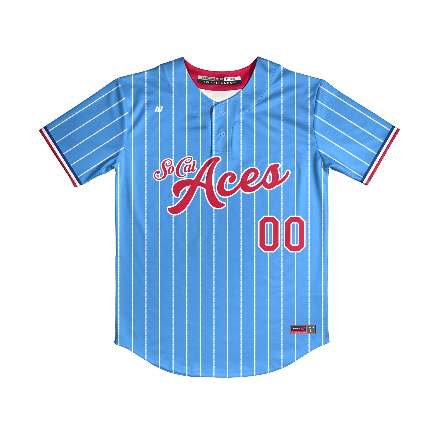 SoCal Aces 2-Button Jersey (Light Blue/White Pinstripes)