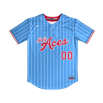 SoCal Aces 2-Button Jersey (Light Blue/White Pinstripes)