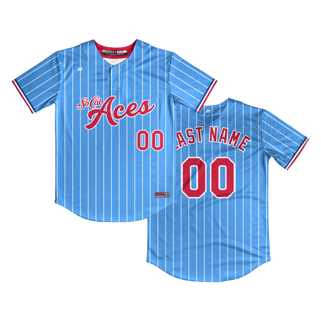 SoCal Aces 2-Button Jersey (Light Blue/White Pinstripes)