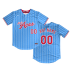 SoCal Aces 2-Button Jersey (Light Blue/White Pinstripes)