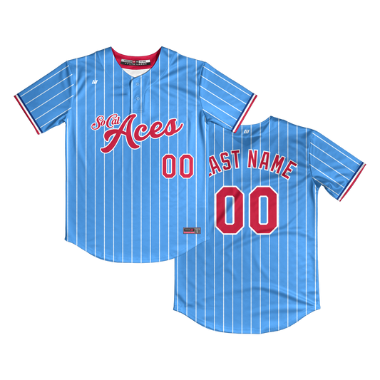 SoCal Aces 2-Button Jersey (Light Blue/White Pinstripes)
