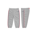 Crush Gray Baseball Pants (Red/White/Navy Piping)
