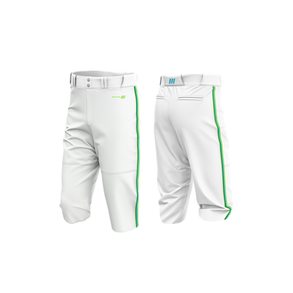 Irvine Dolphins Baseball Pants (White with Blue-Green Piping)