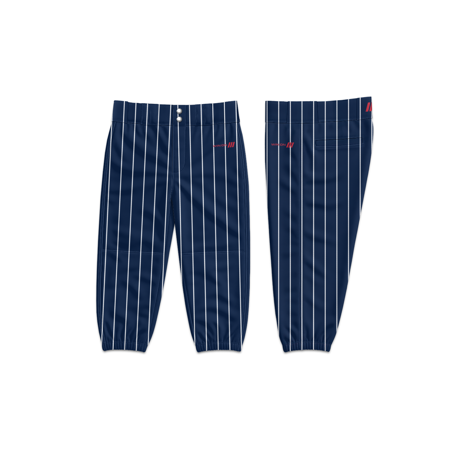 Frozen Rope Navy Pinstripe  Baseball Pants (NO Piping)