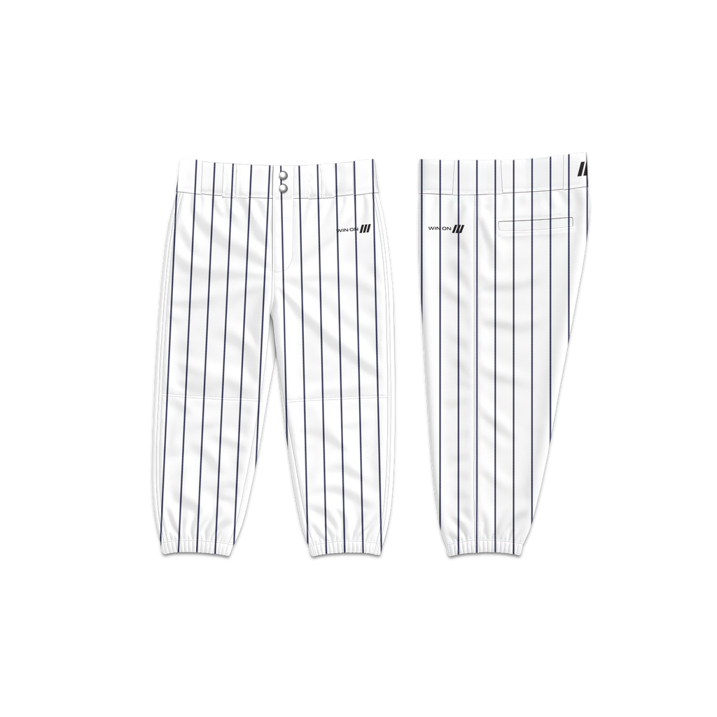 ZT Baseball Pants (White/Navy Pinstripes)