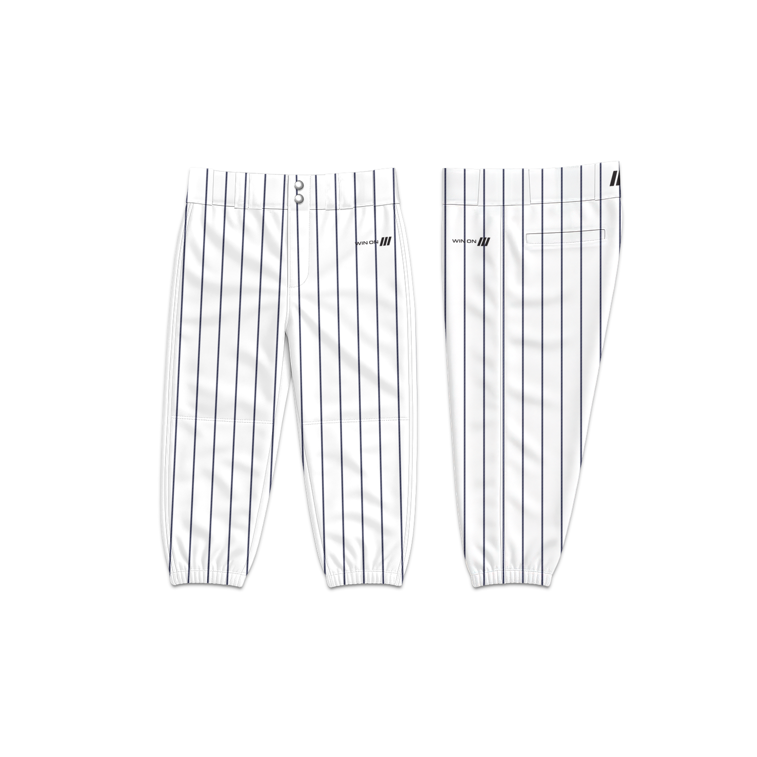 ZT Baseball Pants (White/Navy Pinstripes)