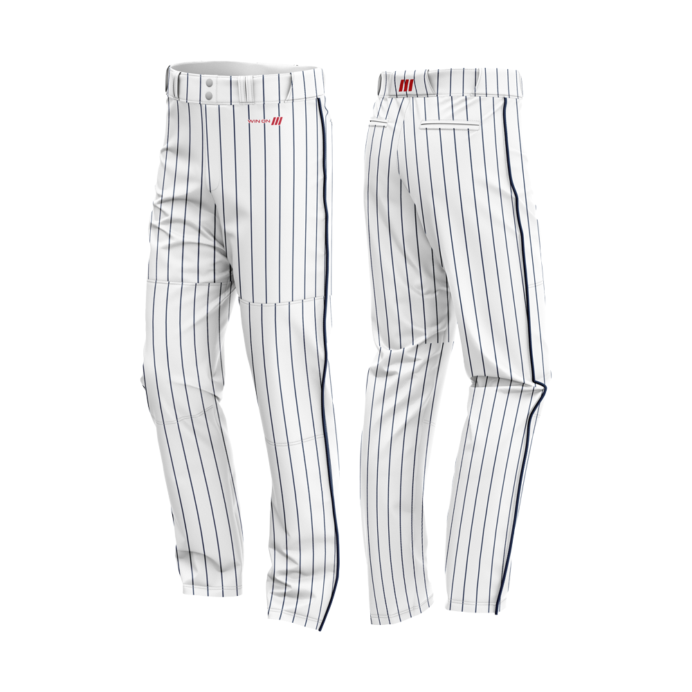 Crush Pinstripe Baseball Pants (White/Navy)