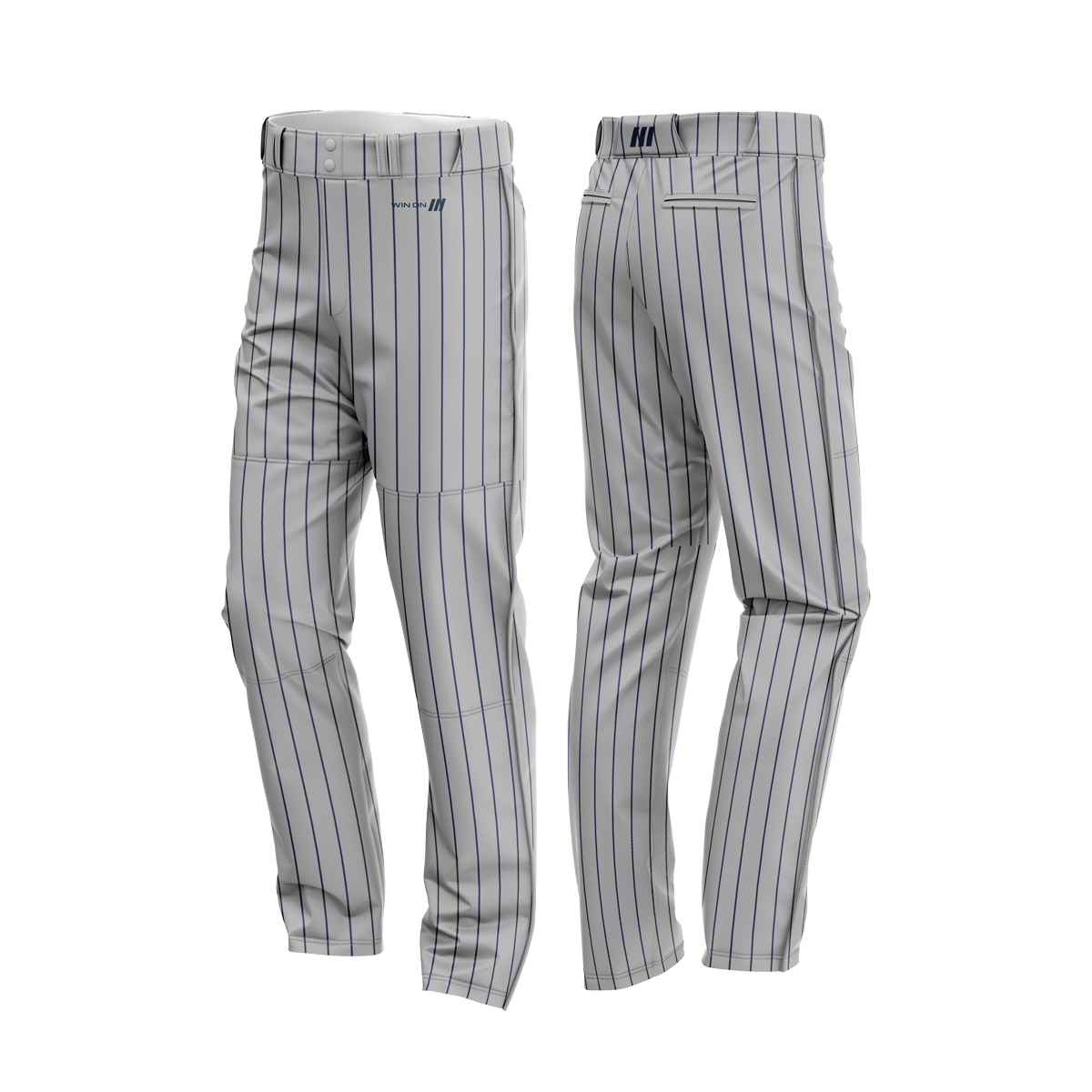 Crush Pinstripe Baseball Pants (Gray/Navy)
