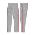 Crush Gray Baseball Pants (Red/White/Navy Piping)