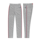 Crush Gray Baseball Pants (Red/White/Navy Piping)