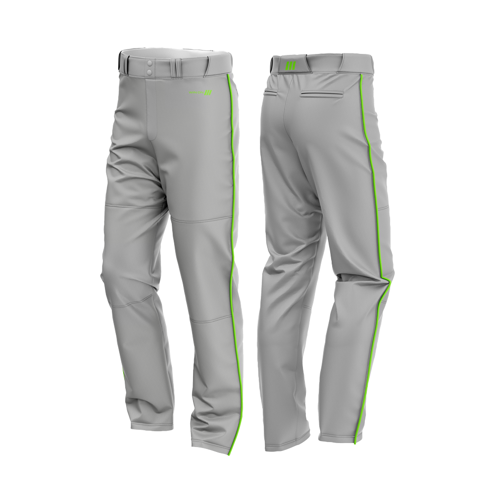 Irvine Dolphins Baseball Pants (Gray with Green Piping)