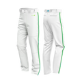 Irvine Dolphins Baseball Pants (White with Blue-Green Piping)