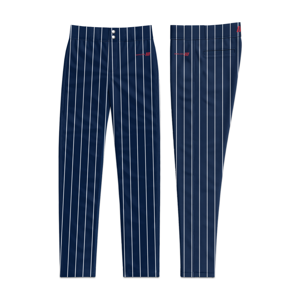 Frozen Rope Navy Pinstripe  Baseball Pants (NO Piping)