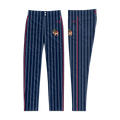 Frozen Rope Navy Pinstripe  Baseball Pants (Red Piping)