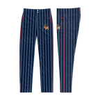 Frozen Rope Navy Pinstripe  Baseball Pants (Red Piping)