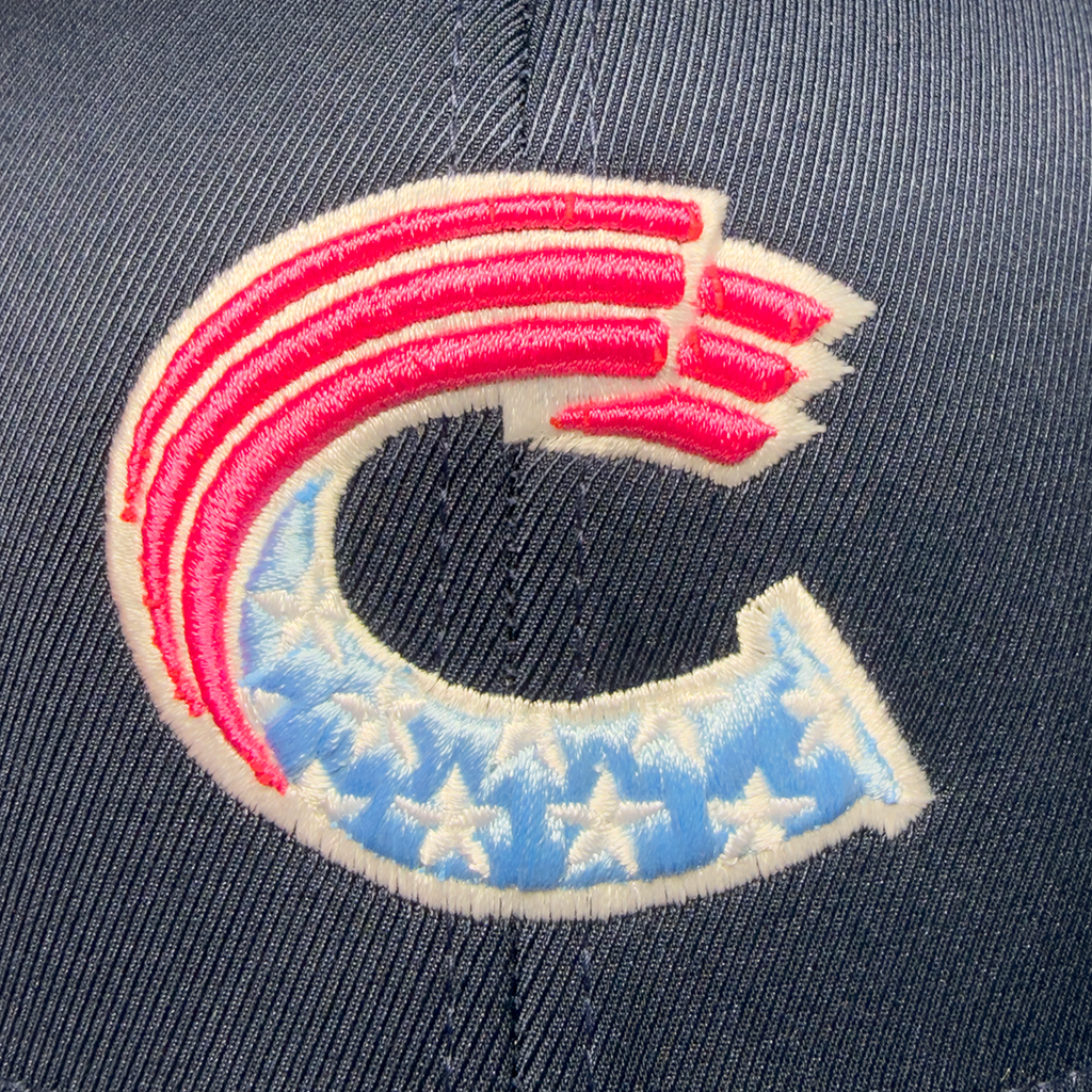 Crush Hat (Navy with Pink/Light Blue Embroidery)
