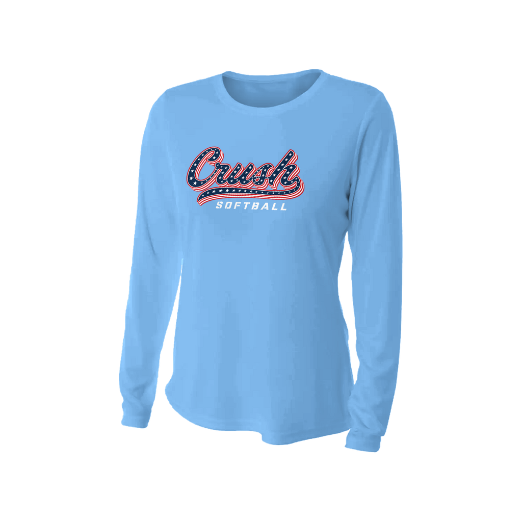 Women's Crush Softball Script Long Sleeve Dryfit