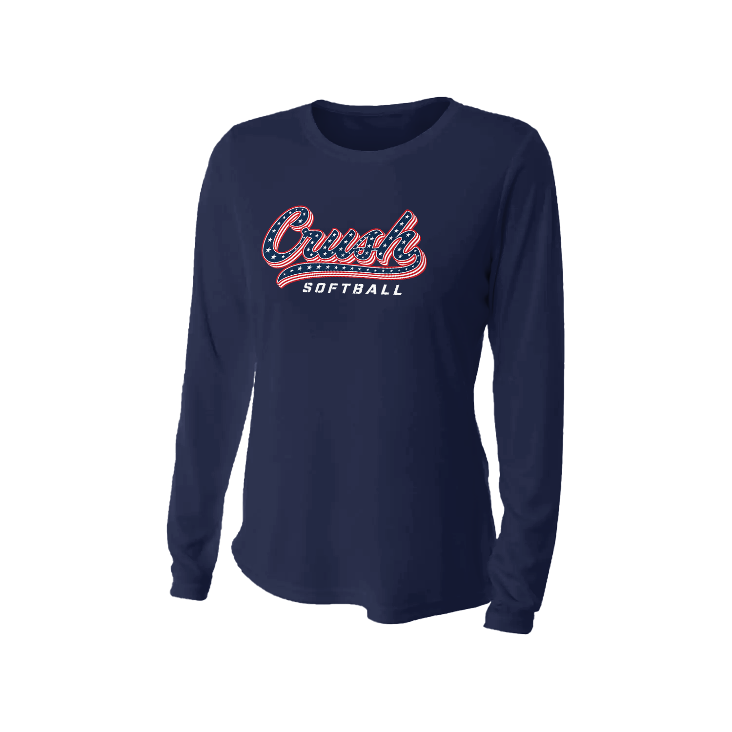 Women's Crush Softball Script Long Sleeve Dryfit