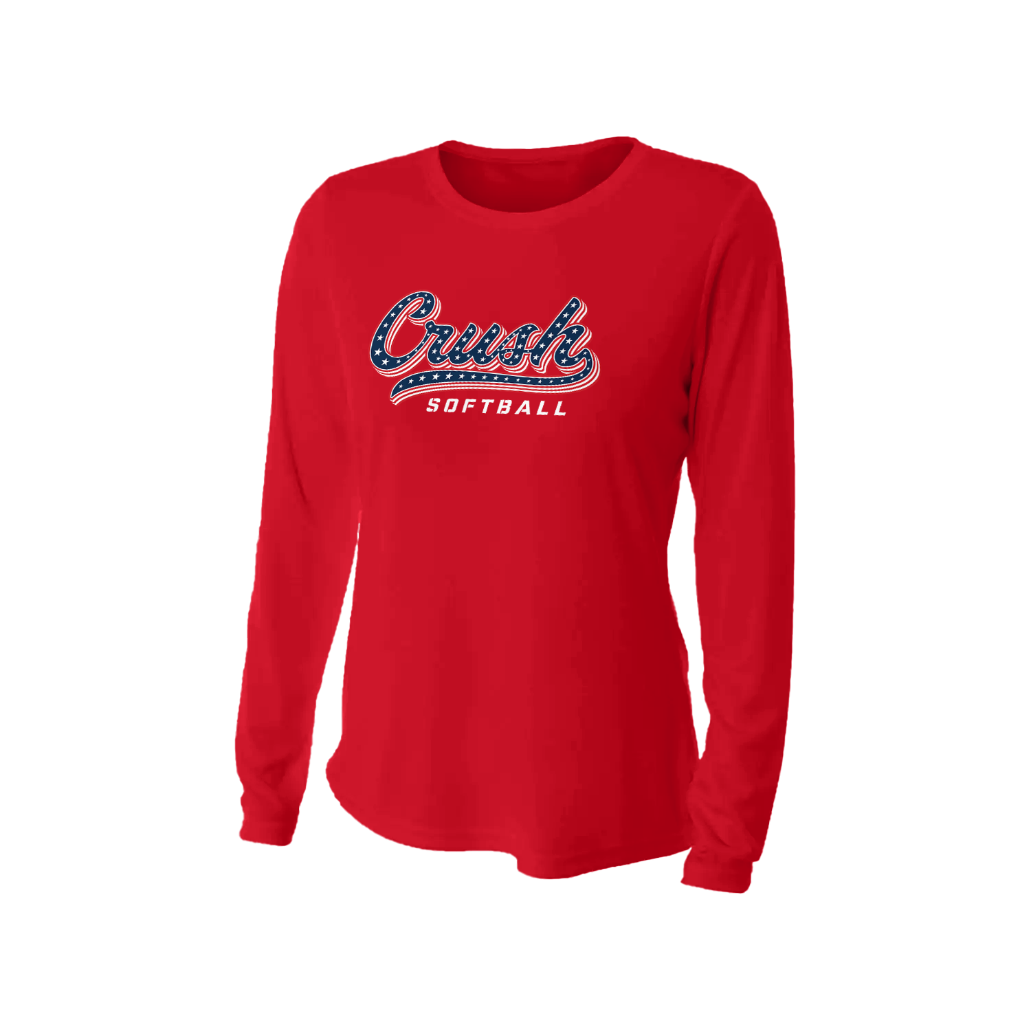 Women's Crush Softball Script Long Sleeve Dryfit