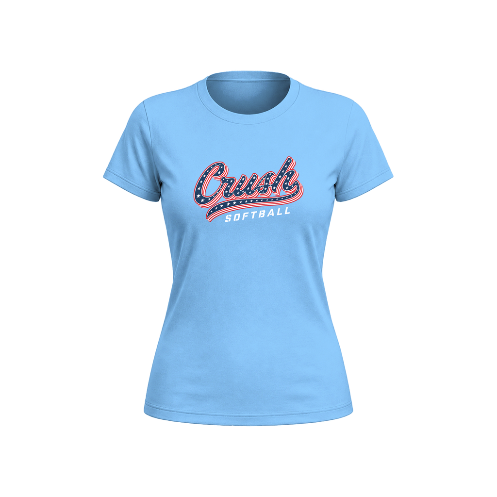 Crush Softball Stars Script Women's Tee
