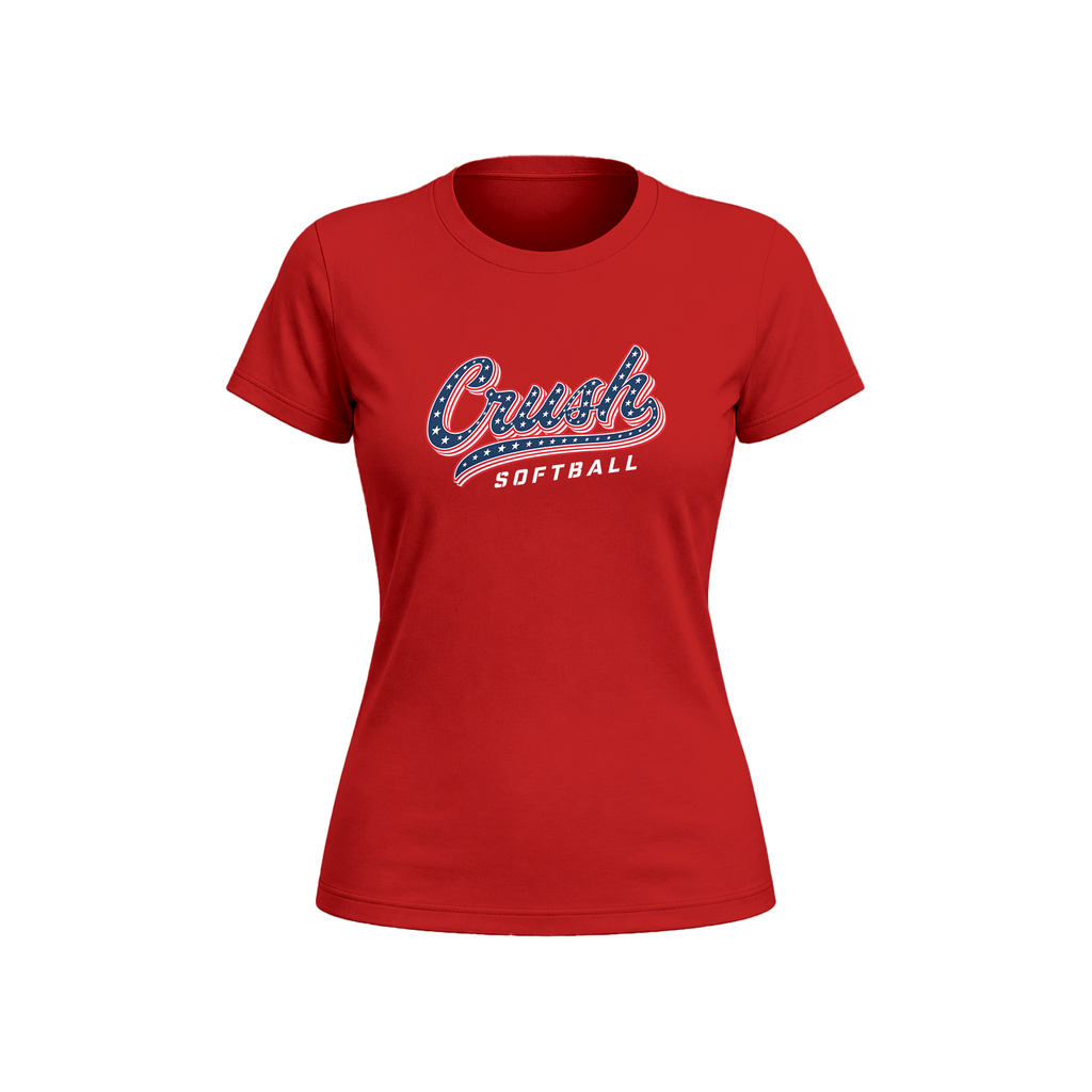 Crush Softball Stars Script Women's Tee