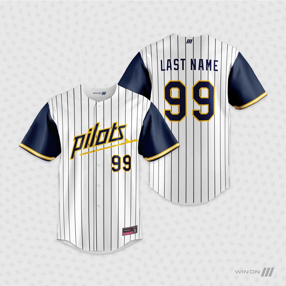 Norwalk Pilots Pinstripe Full Button Jersey