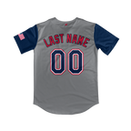 Crush Gray/Navy Full Button Jersey (13U Brambilla)