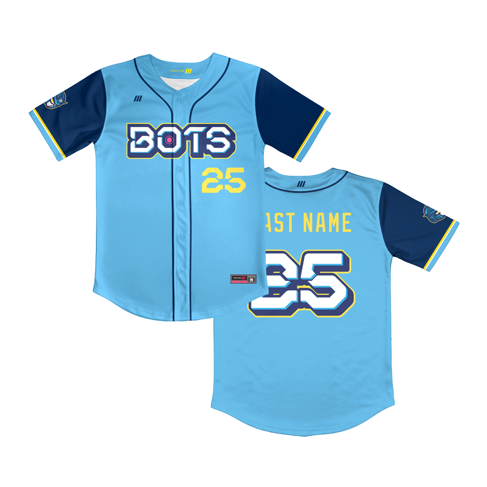 OC Bots Full Button Light Blue Jersey