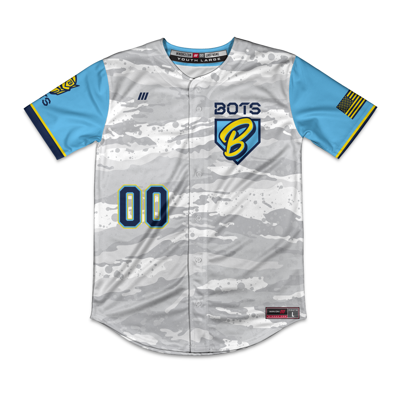 Bots Full Button Camo Jersey (Light Gray)