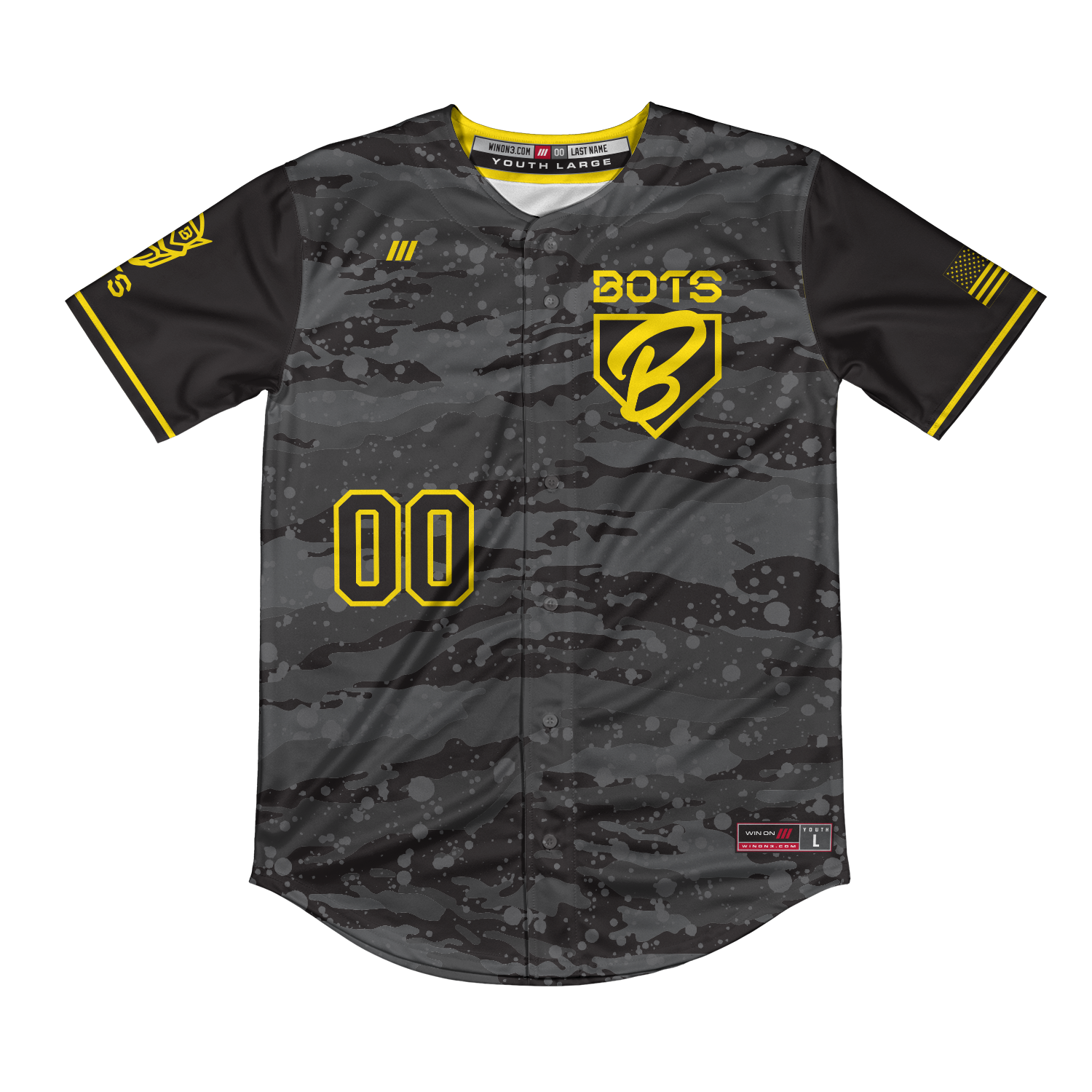 Bots Full Button Jersey (Black)