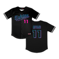 Irvine Dolphins Full Button Black Jersey (Mitani-11U)