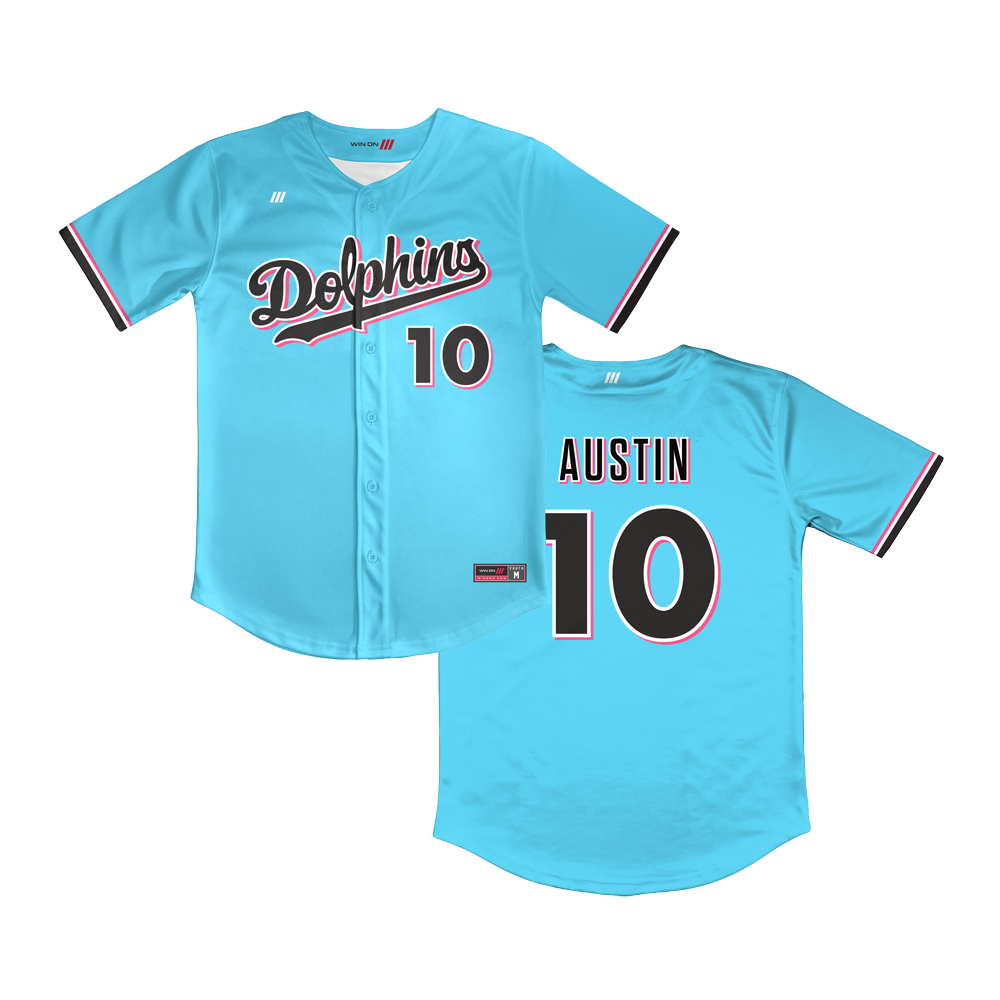 Irvine Dolphins Full Button Light Blue Jersey