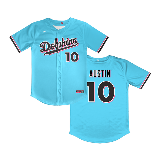 Irvine Dolphins Full Button Light Blue Jersey
