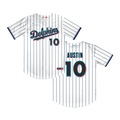 Irvine Dolphins Full Button Navy Pinstripe Jersey