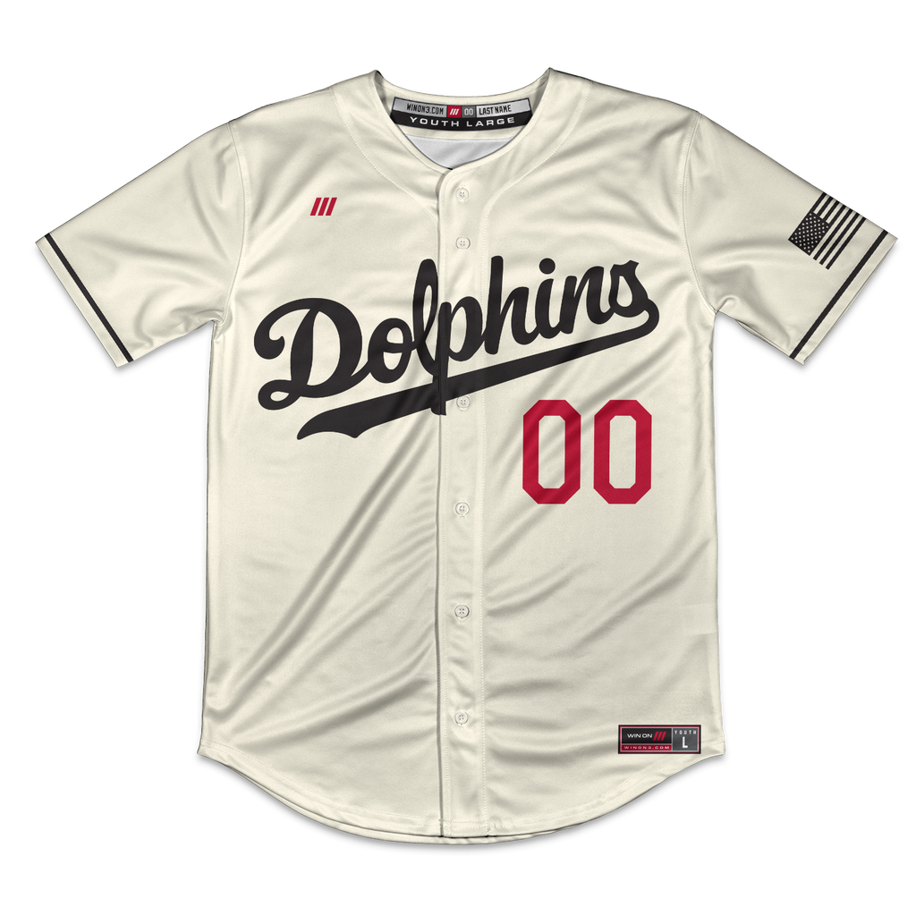 Irvine Dolphins Full Button Jersey (Cream)