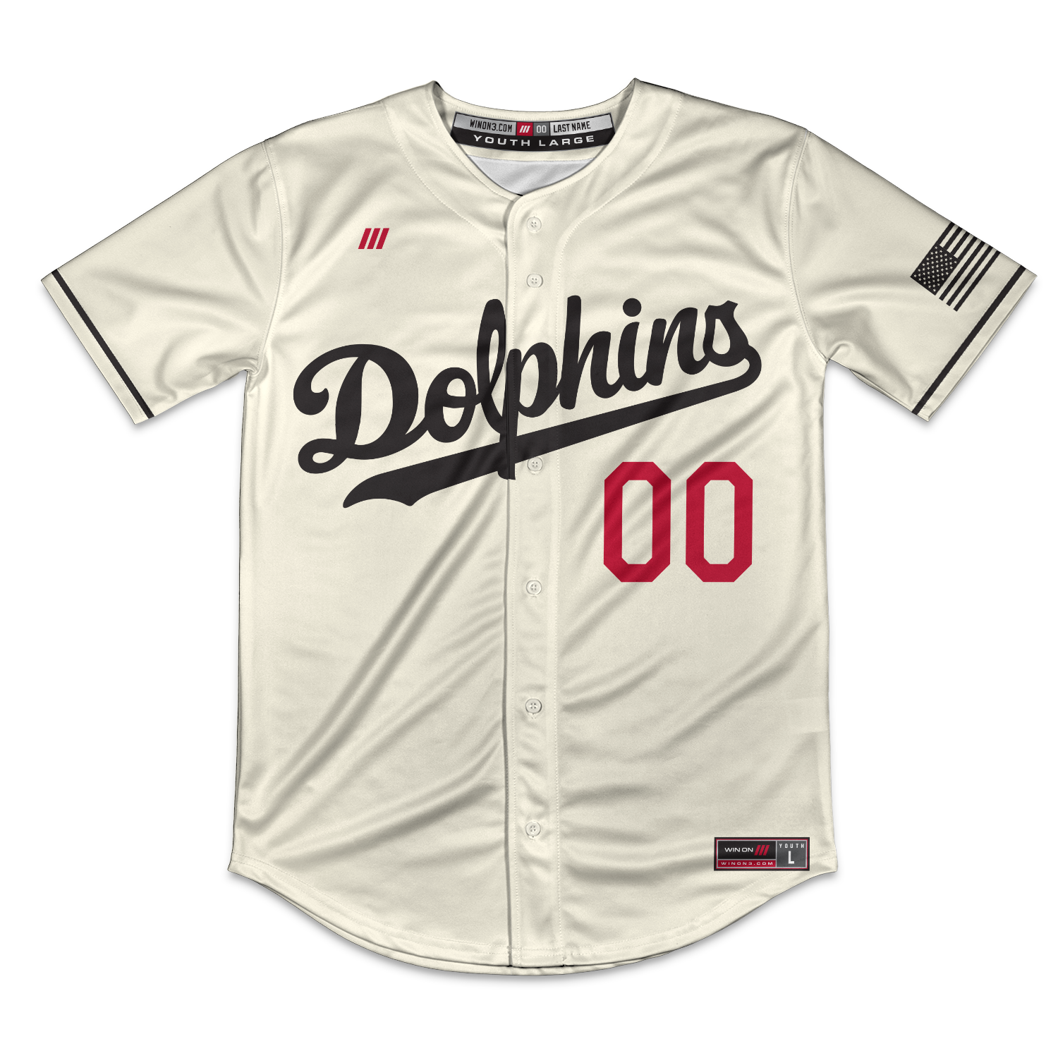Irvine Dolphins Full Button Jersey (Cream)